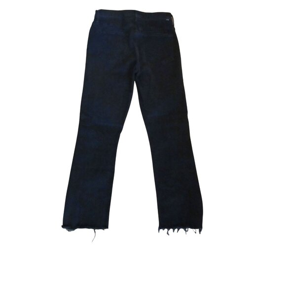 Mother Insider Crop Step Distressed Fray Black Jeans SZ 29 - Picture 6 of 11